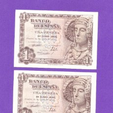 Billetes españoles: PAREJA CORRELATIVA DE UNA PTS 1948 SERIE-D SC. Lote 319915488