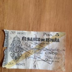 Billetes españoles: EL BANCO DE ESPAÑA GIJÓN 5 PESETAS. Lote 321365588