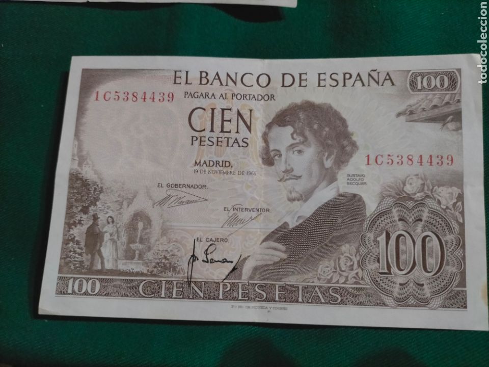 Billetes espa&ntilde;oles: BILLETE 100 PESETAS BECQUER 1965 - Foto 1