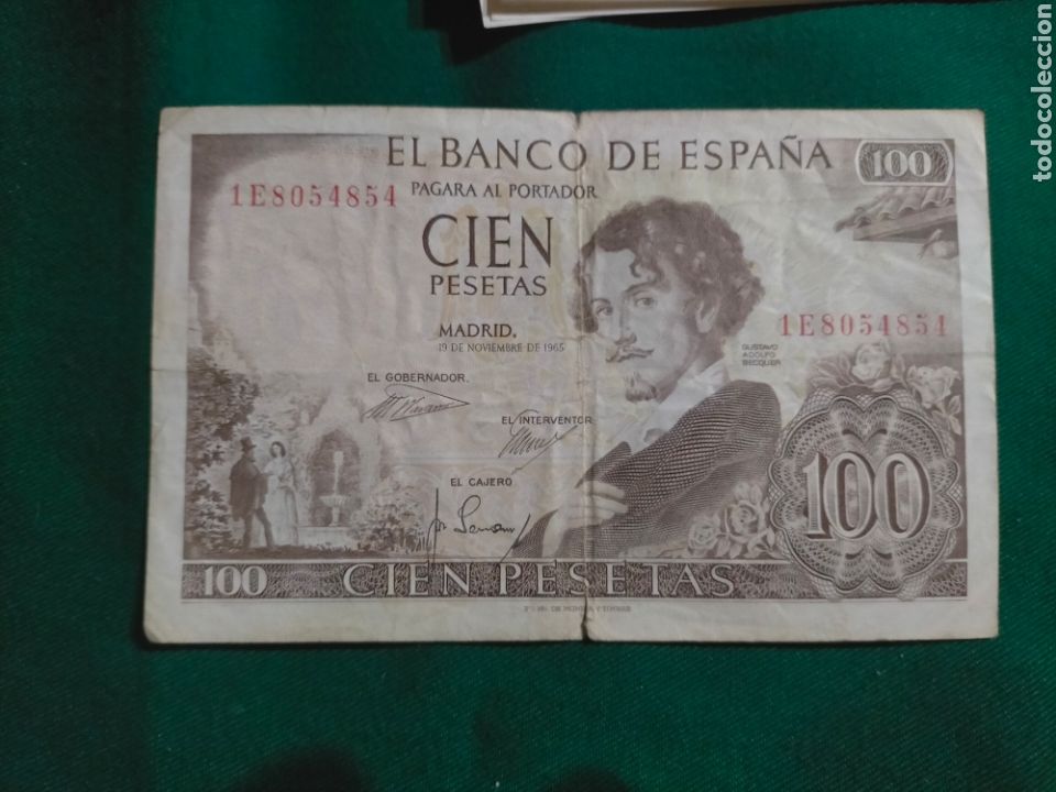 Billetes espa&ntilde;oles: BILLETE 100 PESETAS BECQUER 1965 - Foto 1