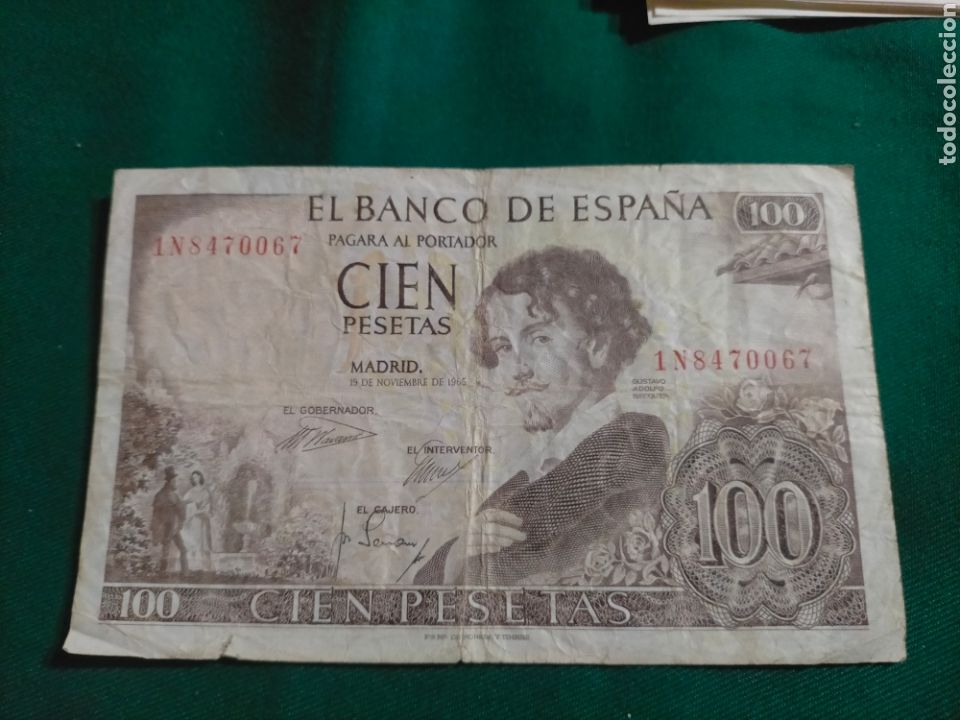 Billetes espa&ntilde;oles: BILLETE 100 PESETAS BECQUER 1965 - Foto 1