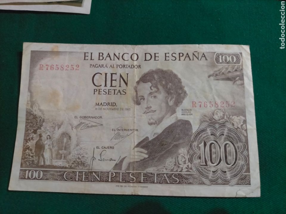 Billetes espa&ntilde;oles: BILLETE 100 PESETAS BECQUER 1965 - Foto 1