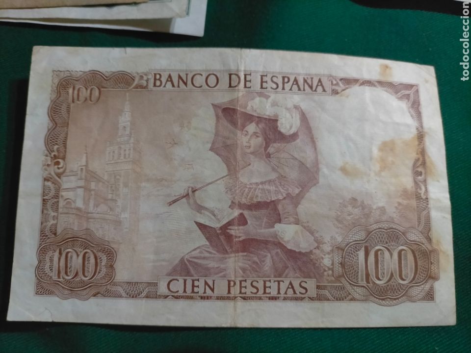 Billetes espa&ntilde;oles: BILLETE 100 PESETAS BECQUER 1965 - Foto 2