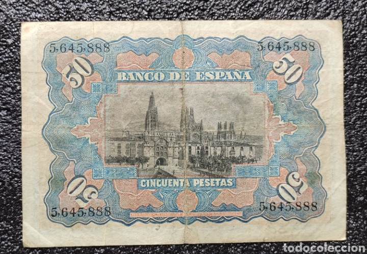 Billetes espa&ntilde;oles: Billete de 50 ptas 1907 - Foto 2