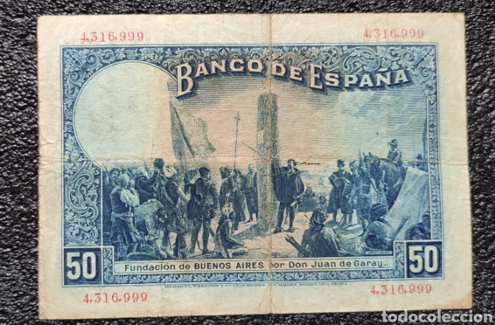 Billetes espa&ntilde;oles: Billete de50 ptas de 1927 - Foto 2