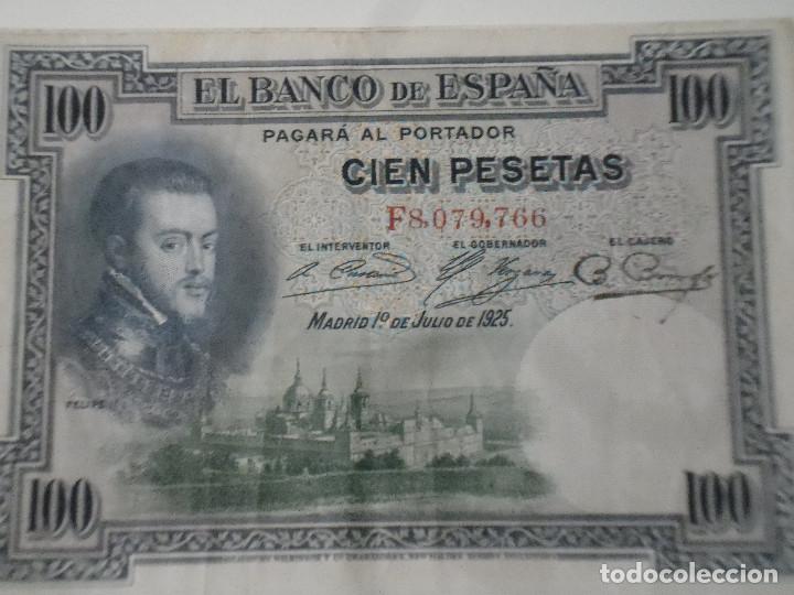 Billetes espa&ntilde;oles: BILLETES. 100.-- PTAS. 1925 - Foto 5