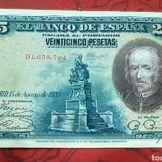 Billetes españoles: 25 PESETAS DE 1928. SERIE D. EXCELENTE ESTADO.. Lote 323439598
