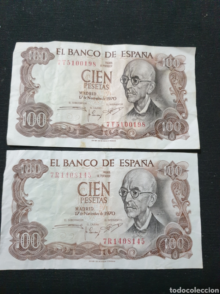 Antiguos biletes 100 pesetas 1970 Vendido en Subasta 323787683