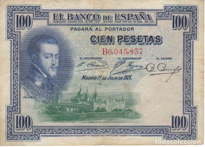 Billetes espa&ntilde;oles: BILLETE DE 100 PESETAS DEL A&Ntilde;O 1925 CON SELLO SECO DE LA REPUBLICA ESPA&Ntilde;OLA (RARO)