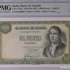 Billetes españoles: PMG 58 SPAIN ESPAÑA 1000 PESETAS 1949 PICK#138A AUNC