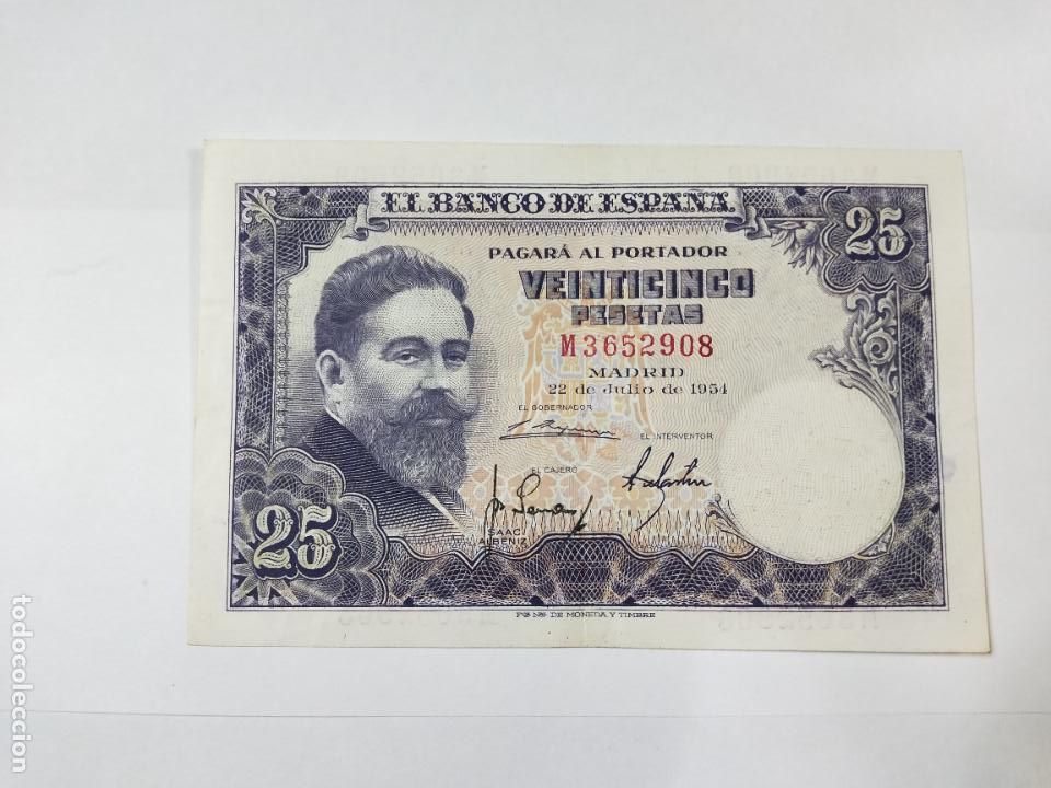 Billetes espa&ntilde;oles: BILLETE DE 25 VEINTICINCO PESETAS SERIE M. ISAAC ALBENIZ