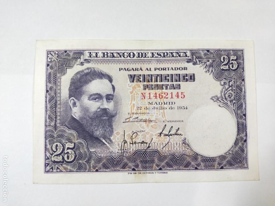 Billetes espa&ntilde;oles: BILLETE DE 25 VEINTICINCO PESETAS SERIE N. ISAAC ALBENIZ