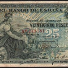Billetes españoles: 25 PESETAS 1906 SERIE A SELLO SECO MBC. Lote 327068438