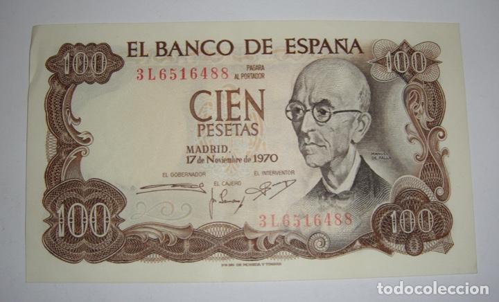 Billetes espa&ntilde;oles: 100 Pesetas. Falla. 1970. Serie 3L - Foto 1