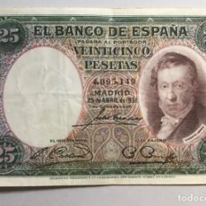 Billetes españoles: BILLETE 25 PESETAS. AÑO 1931