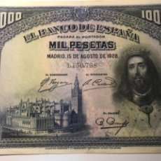 Billetes españoles: BILLETE. BANCO DE ESPAÑA. MIL 1000 PESETAS. 1928. MBC. Lote 328126093