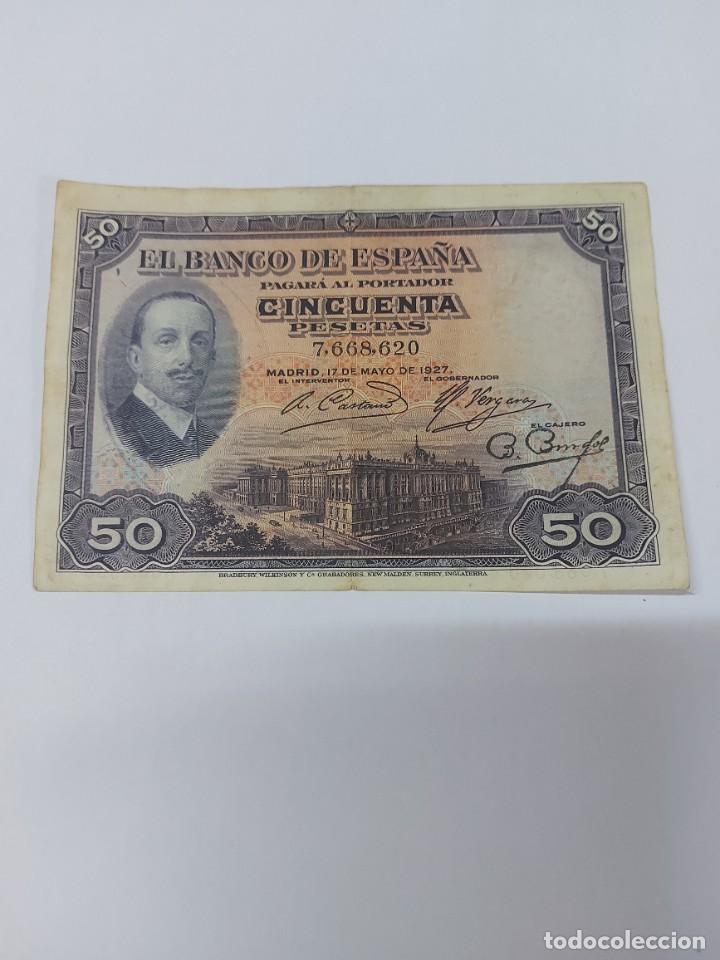 Billetes espa&ntilde;oles: billete 50 pts a&ntilde;o 1927 - Foto 1