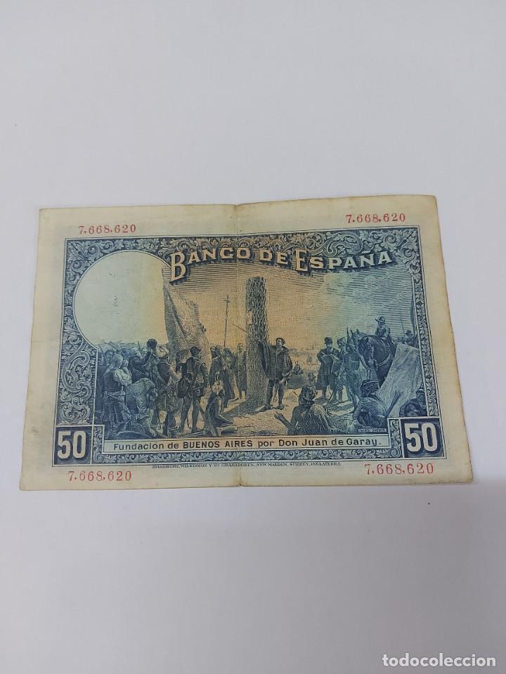 Billetes espa&ntilde;oles: billete 50 pts a&ntilde;o 1927 - Foto 2