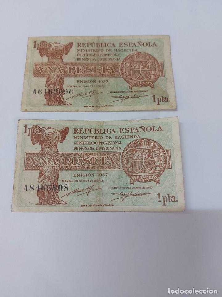 Billetes espa&ntilde;oles: 2 billete 1 pts a&ntilde;o 1937 - Foto 1