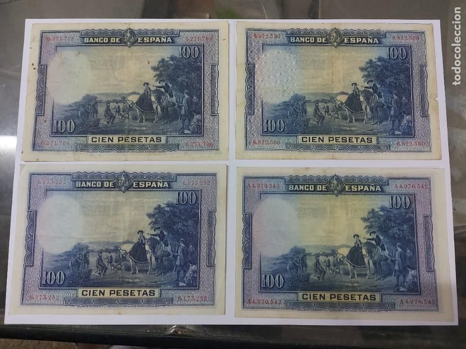 Billetes espa&ntilde;oles: 4 billetes 100 pts a&ntilde;o 1928 - Foto 2