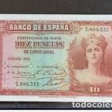 Billetes españoles: ESPAÑA 10 PESETAS 1935 PLANCHA LUJO SIN SERIE. Lote 370032716