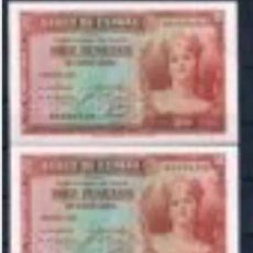 Billetes españoles: LOTE 2 PAREJAS 5,10 PESETAS CORRELATIVAS 1935 PLANCHA LUJO. Lote 331035883