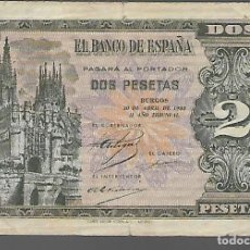 Banconote spagnole: BILLETE DE 2 PTAS, DE 30 ABRIL DE 1938, -SERIE, L , VER FOTOS. Lote 331684618