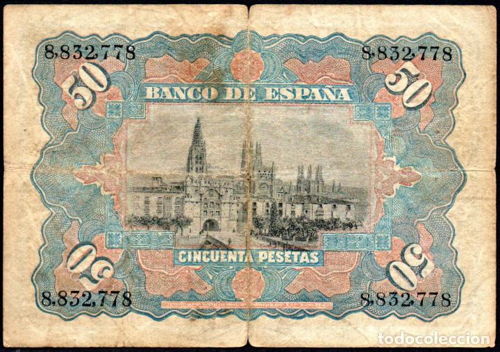 Billetes espa&ntilde;oles: 50 PESETAS 1907 - Foto 2