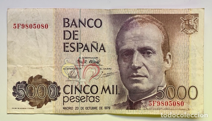 Spanische Banknoten: Billete 5000 Pesetas 1979. MBC