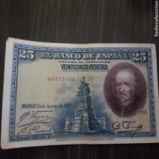Billetes españoles: BILLETE DE 25 PTAS DE 1928, CALDERÓN DE LA BARCA. CIRCULADO. Lote 339460448