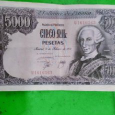 Billetes españoles: BILLETE 5000 PESETAS AÑO 1976 ORIGINAL BIEN CONSERVADO. Lote 340374423