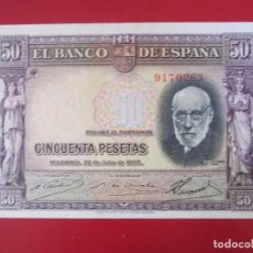 Banconote spagnole: BILLETE DE 50 PESETAS 1935 RAMON Y CAJAL EBC. Lote 340400168