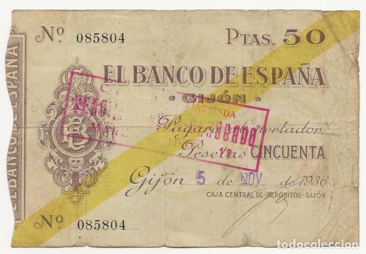 Billetes espa&ntilde;oles: 50 PESETAS, BCO ESPA&Ntilde;A GIJON - Foto 1