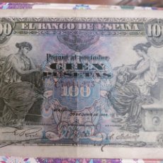 Billetes españoles: BILLETE 100 PESETAS AÑO 1906 ORIGINAL ESTADO EL QUE SE APRECIA. Lote 340738133