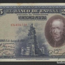 Billetes españoles: J.B. 25 PESETAS AGOSTO 1928 , SERIE C , EDIFIL C4. Lote 341252903