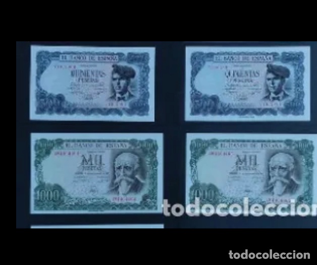 Spanische Banknoten: 2 parejas correlativas 500,1000 pesetas 1971 sc plancha lujo