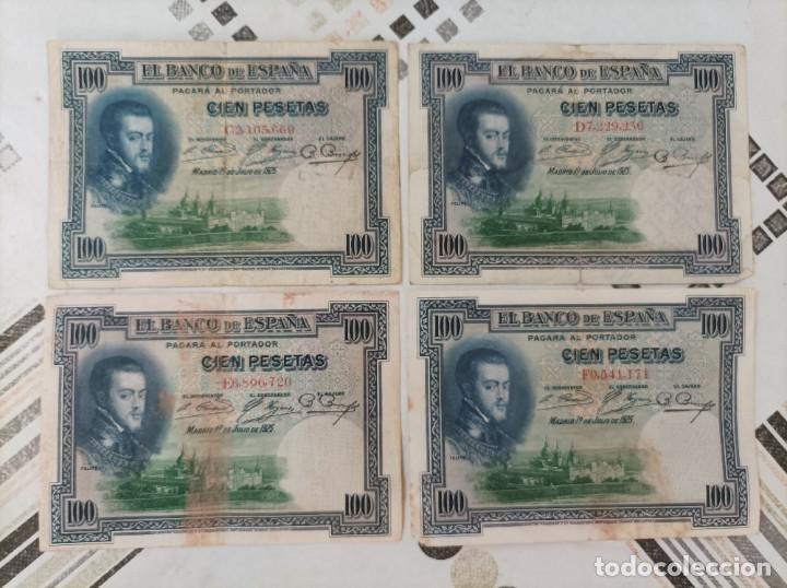 Billetes espa&ntilde;oles: Lote de 4 billetes de 100 pesetas 1925 serie C,D,E y F