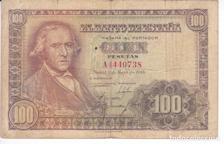 Billets espagnols: BILLETE DE 100 PESETAS DEL A&Ntilde;O 1948 DE FCO. BAYEU SERIE A