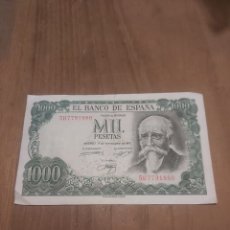 Billetes españoles: 5 H 7791880 MIL PESETAS 17 NOVIEMBRE 1971 ECHEGARAY PERSONAJES ESPAÑA