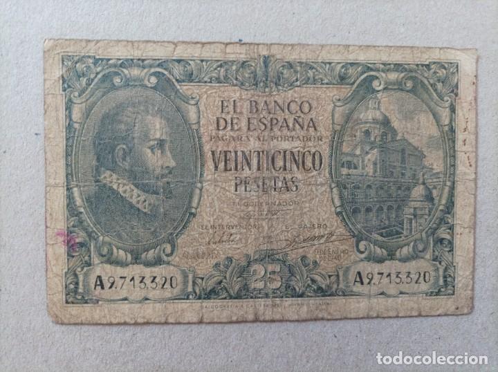 Billetes espa&ntilde;oles: 25 pesetas 1940 serie A - Foto 1