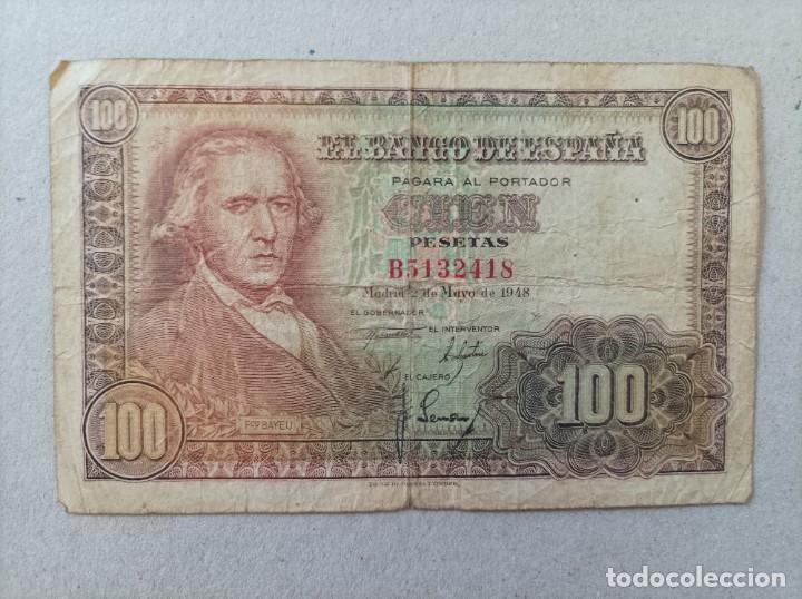 Billetes espa&ntilde;oles: 100 pesetas 1948 - Foto 1