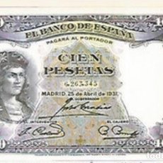 Billetes españoles: 100 PESETAS 1931 FERNANDO CORDOBA S/C- REF 2754. Lote 357243000