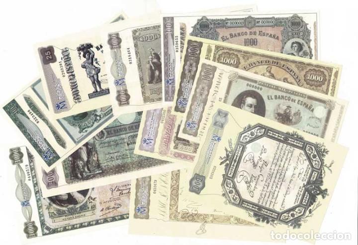 Spanish Banknotes: El Papel de la Peseta. Lote de 16 billetes facs&iacute;mil