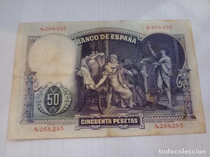 Billetes espa&ntilde;oles: billete de 50 peseta - Foto 2