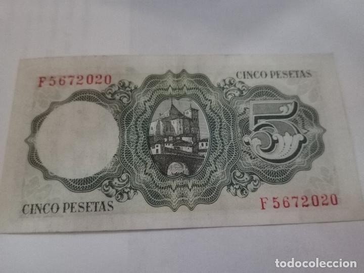 Billetes espa&ntilde;oles: billete de5 peseta - Foto 2