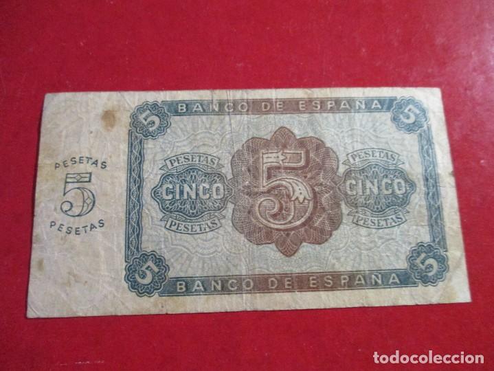 Billetes espa&ntilde;oles: Billete de 5 pts. 1938 - Foto 2