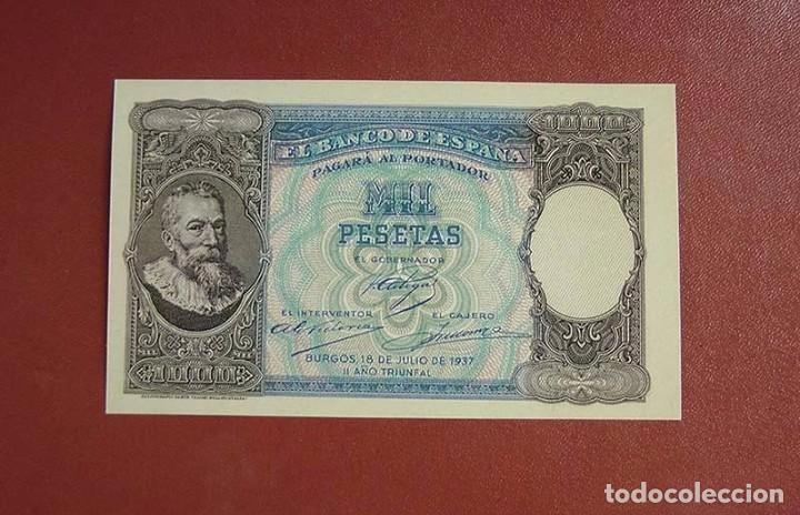 Billetes espa&ntilde;oles: billete de 1000 pesetas a&ntilde;o julio de 1937 copia reproduccion en buena calidad raro no original