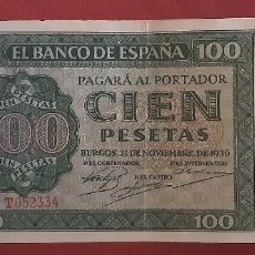 Billetes españoles: ESTADO ESPAÑOL, 100 PESETAS 21 DE NOVIEMBRE 1936. SERIE T.. Lote 362369575