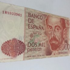 Billetes españoles: BILLETE DE 2000 PESETAS 1990. Lote 364641746