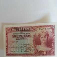 Billetes españoles: BILLETE ESPAÑA 10 PESETAS 1935 SIN CIRCULAR. Lote 365279196